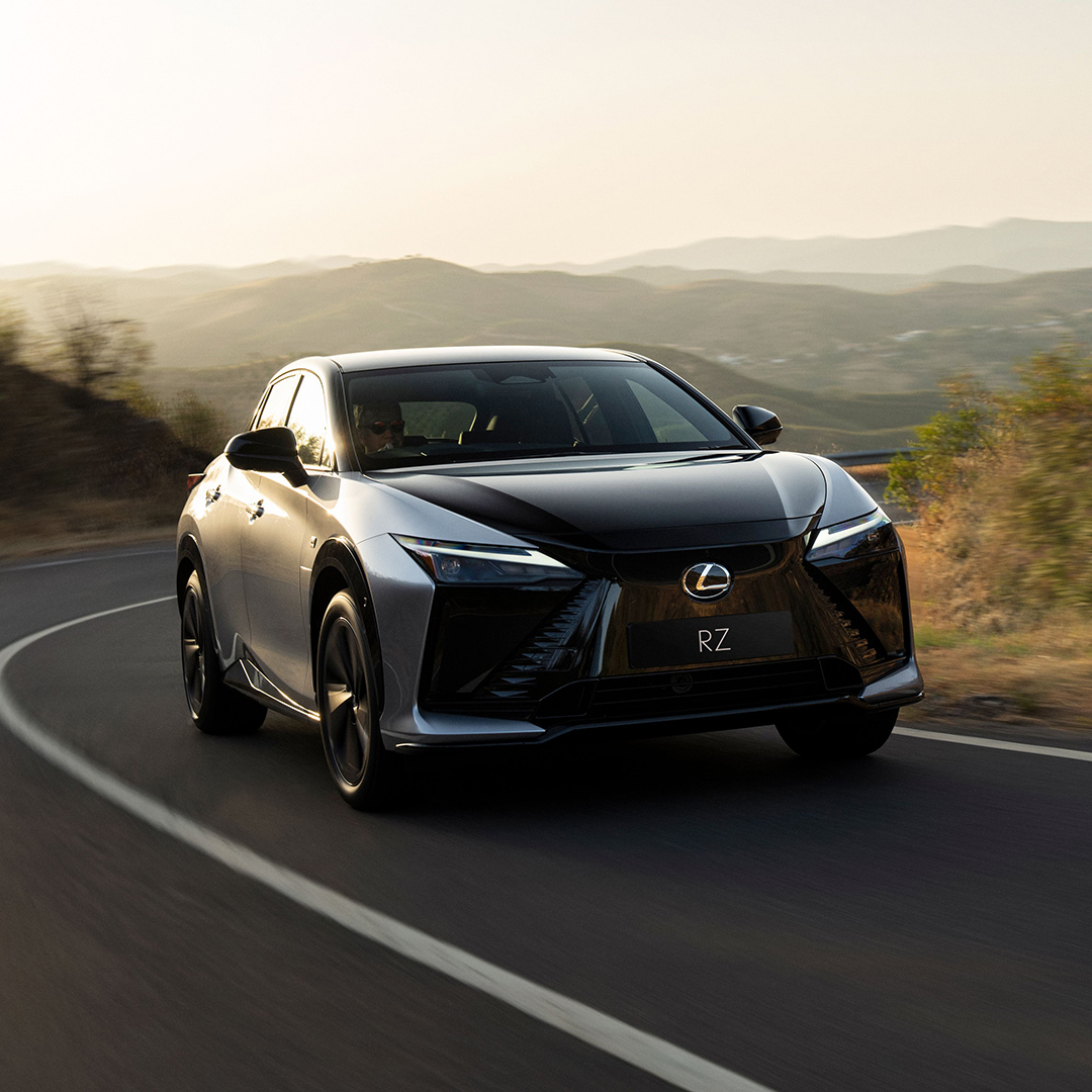Lexus RZ on the road