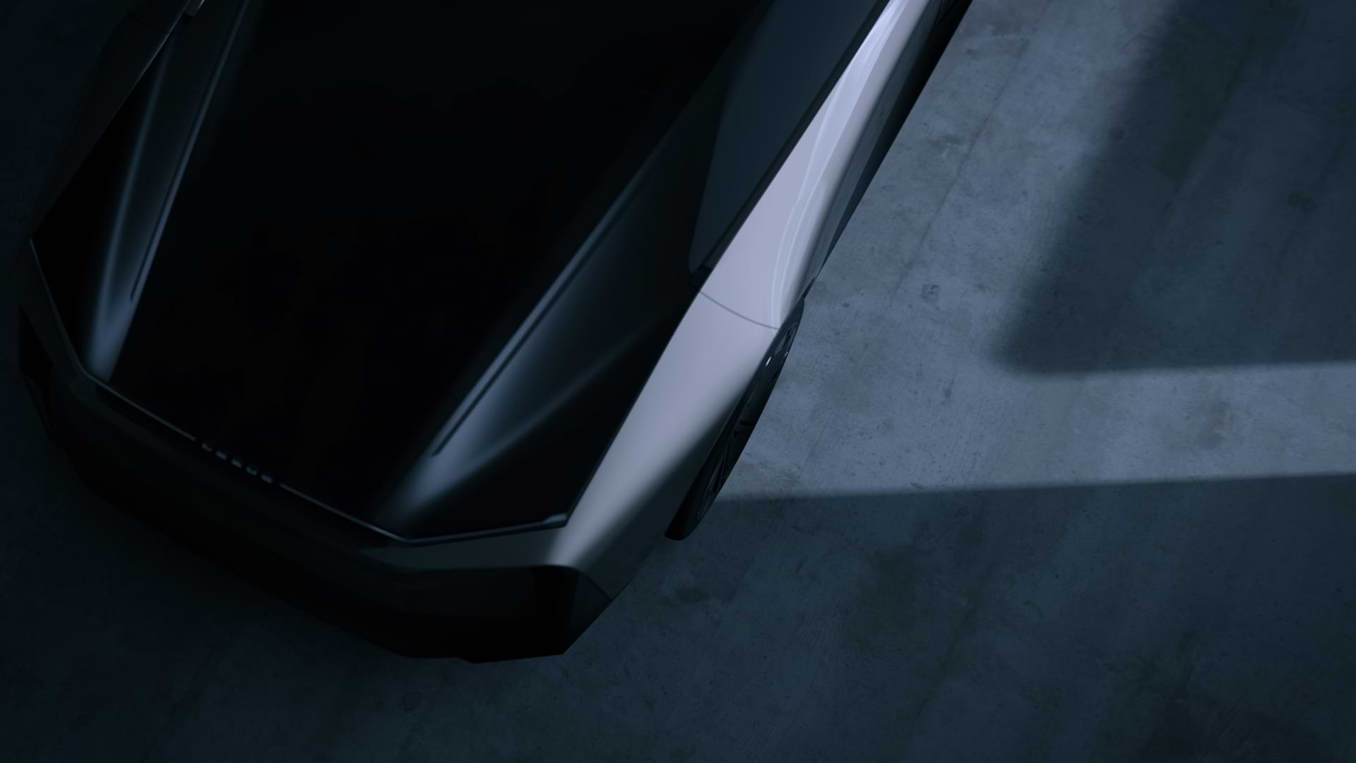 Top view of part of a car.
